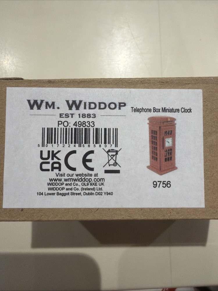 Wm Widdop Telephone Booth Clock