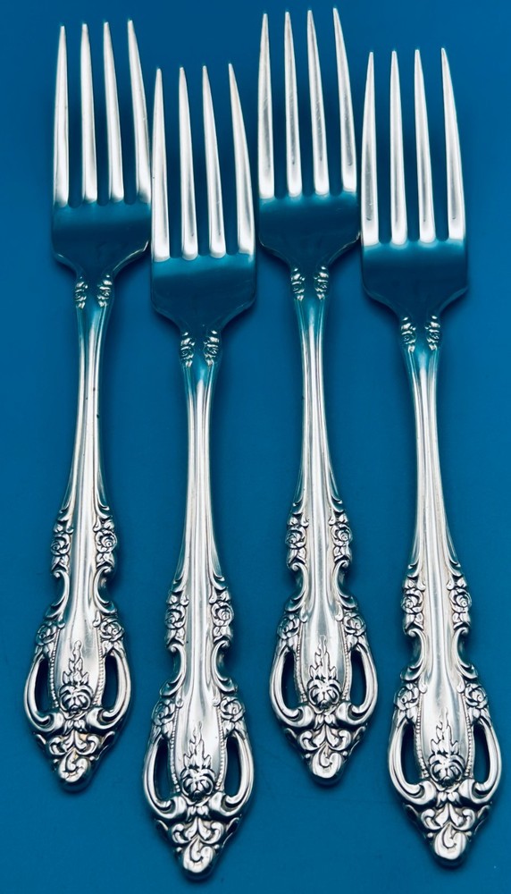 4 FOUR Oneida BRAHMS Silverplate Dinner Forks 7 1/4" Community Flatware