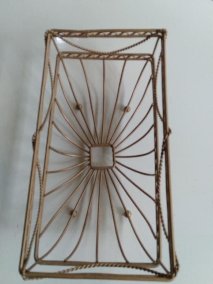 Vintage Gold Iron Tissue Kleenex Holder