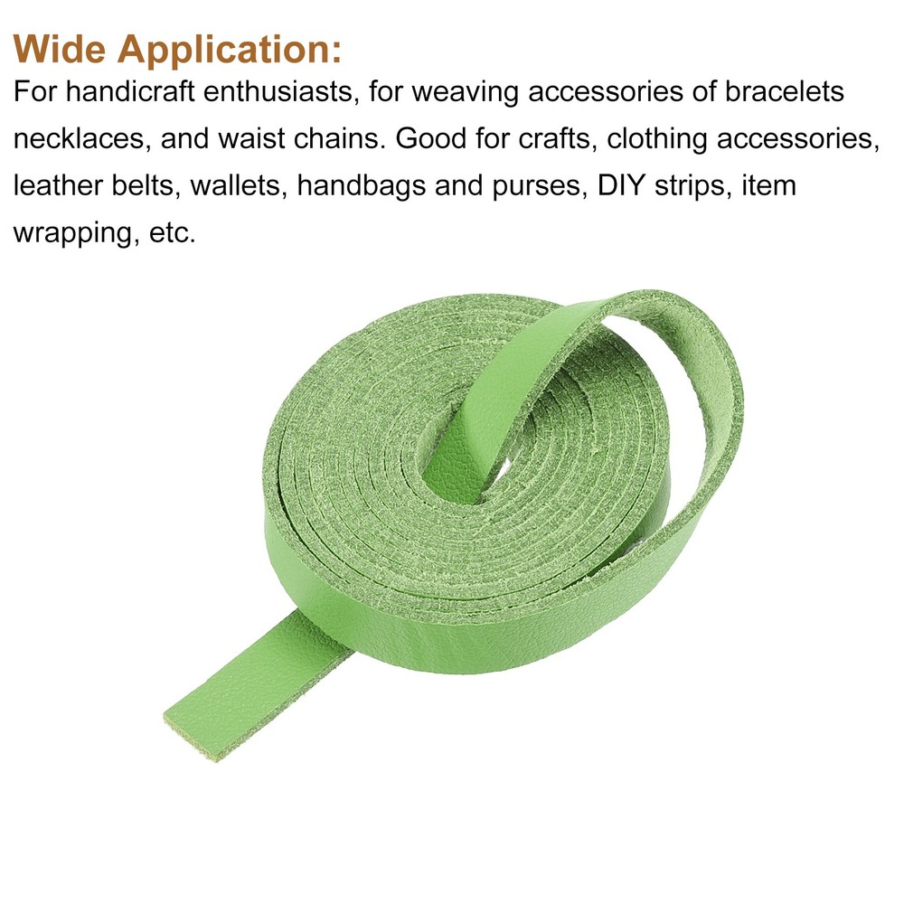 Leather Straps Belt Strip Leather Strips String 0.8cm/0.3" Width, Green