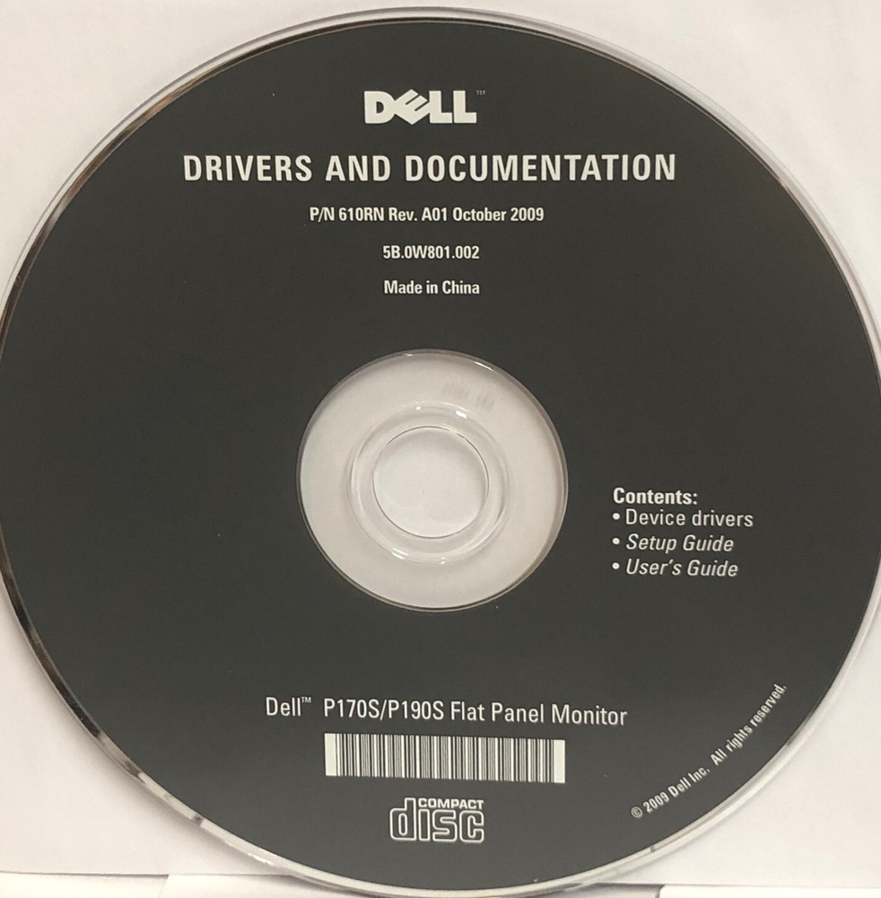 dell drivers and utilities P/N 610RN
