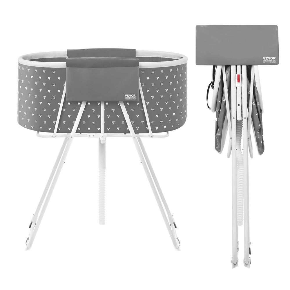 Foldable Pet Bath Tub for Small & Medium Dogs Cats Space-Saving Grey