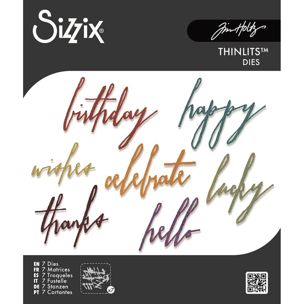 Sizzix Tim Holtz HANDWRITTEN Thinlits Dies: Celebrate, Vacation, Journey or Love