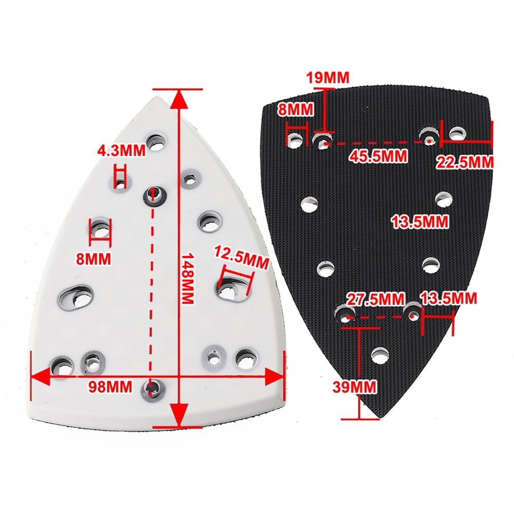 Sanding Pad Replacement 148X98mm Adapter Assembly Backup Plate Dust-Free