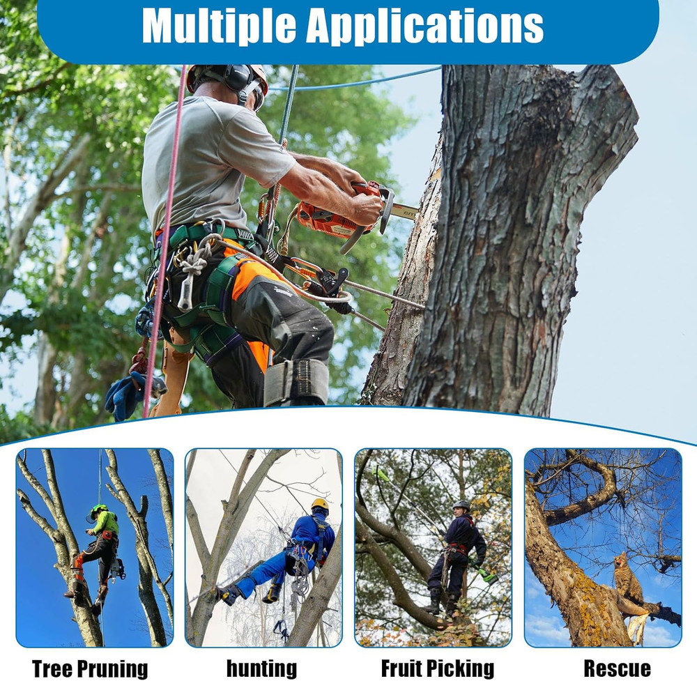 Tree Climbing Spikes, Tree Climbing Gear with Protective Belt Adjustable Clim..