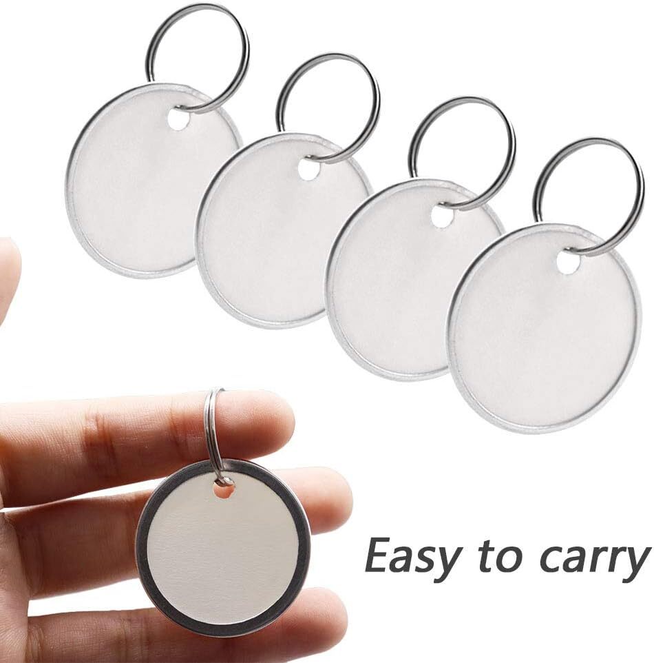 Paper Key Tags - 100 Pack Paper Key ID Label Name Tags with Split Ring, Keychain