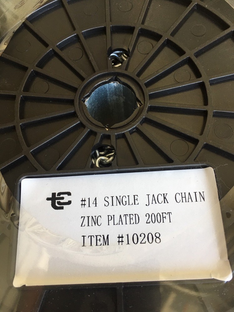 #14 X 200' SINGLE JACK CHAIN ZINC WLL 16 LBS.