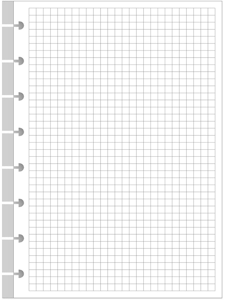 A5 TUL Discbound Grid Refill Paper, 8-Disc Graph Blue,Clear,White