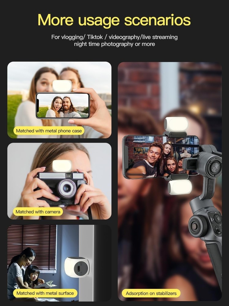 Compact Magnetic Light for DJI Gimbal - Versatile 3 Modes, 10 Brightness Options