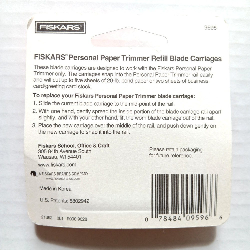 Fiskars Refill Blade Carriages - Twin Pack #9596