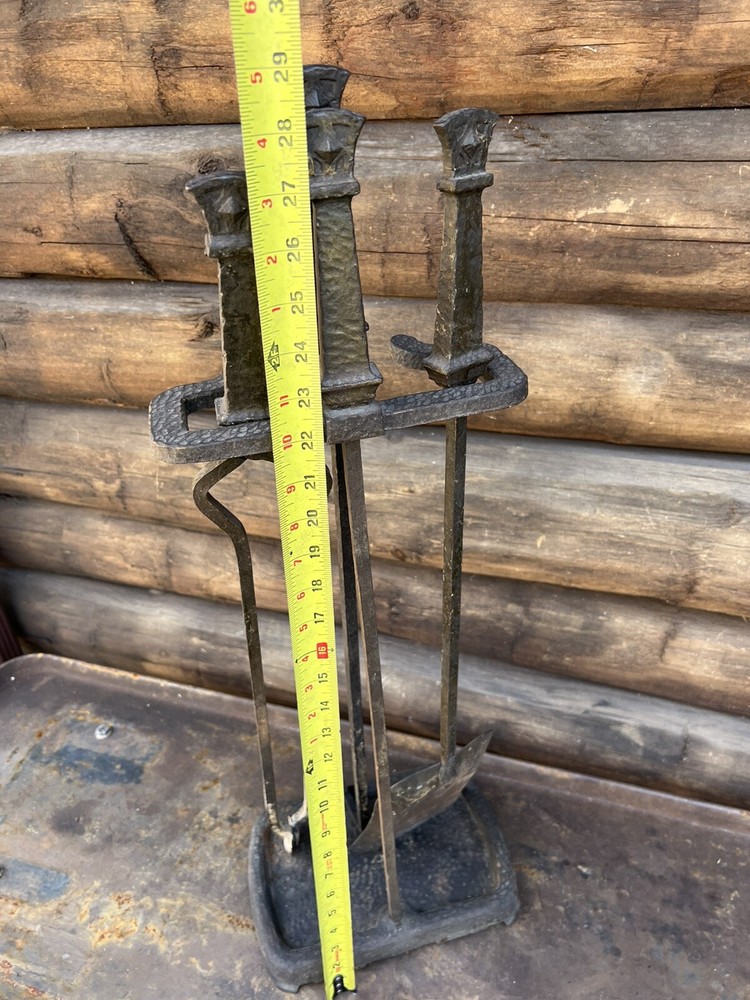 Antique Fireplace Tools Peerless Hammered Finish Early 1900’s