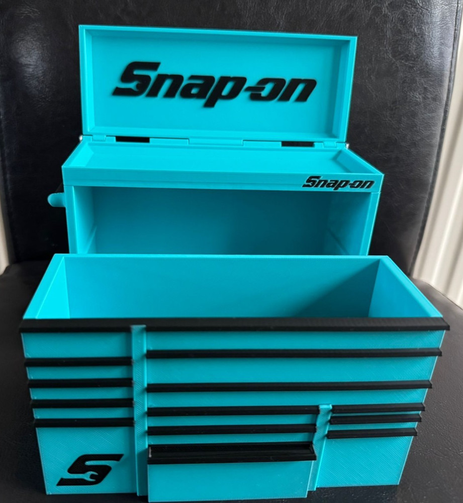 Snap-On Mini High Quality 3D Printed Toolbox (Turquoise)