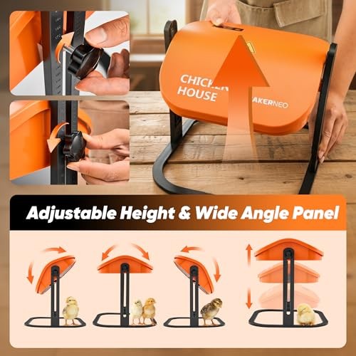 10'' x 10'' Brooder Plate, Upgraded 50W Power with 3-Level Temp(97-117