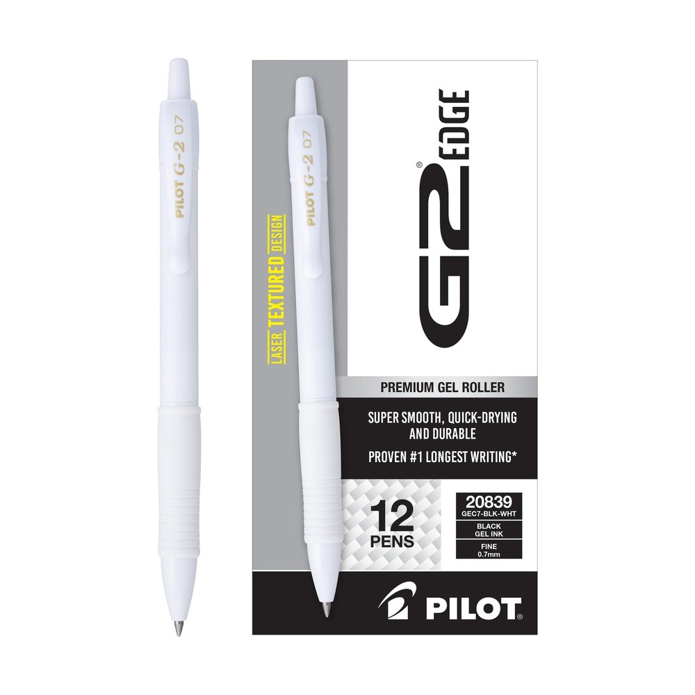 PILOT G2 Premium Gel Roller Pens, Edge White Pen, Sensory Writing E... Fast Ship