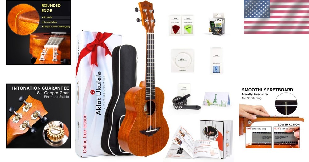 Professional 23" Mahogany Ukulele Set