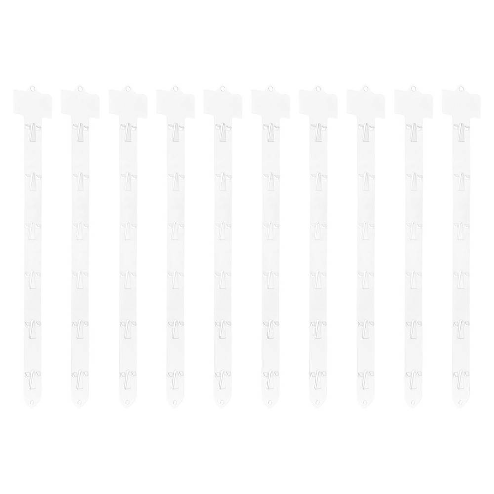 10Pcs Hanging Merchandise Strips, 18.5" Display Rack Stand, Clear