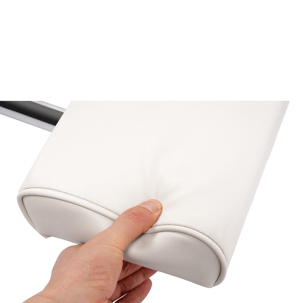 For Universal Leaning Post Backrest with Folding Arms Removable White+Silvery