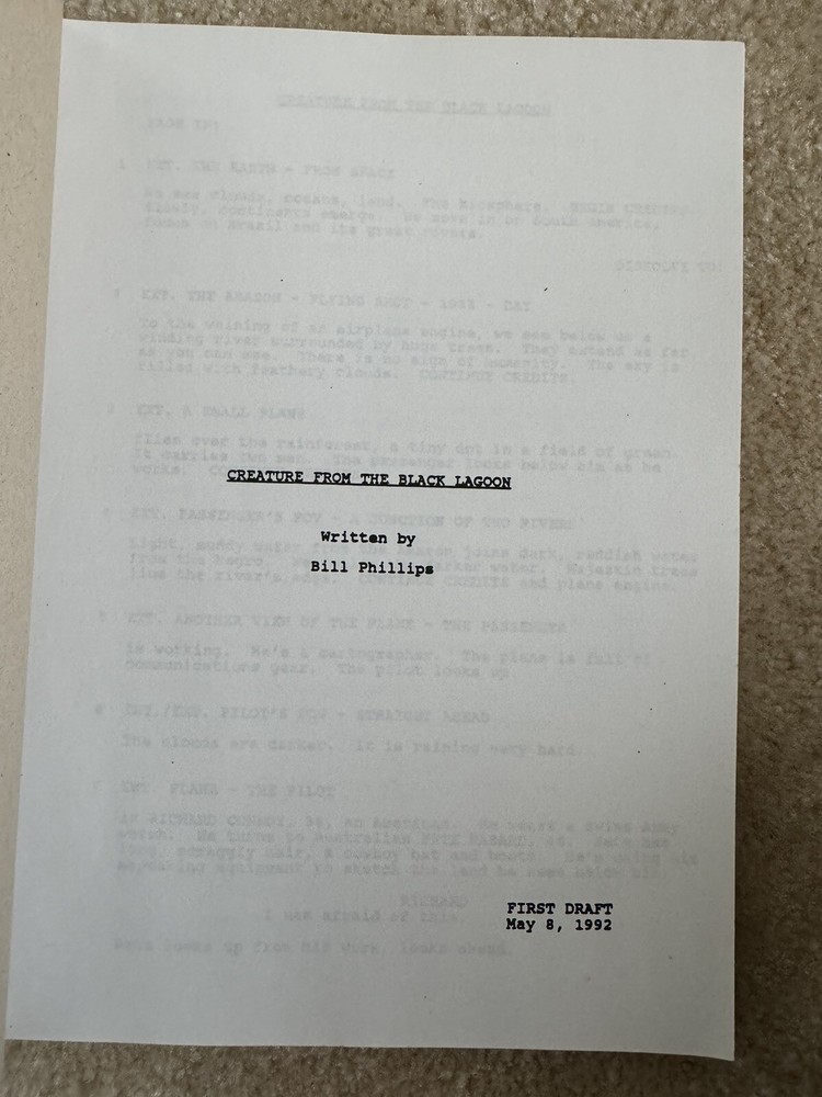 Creature From The Black Lagoon First Draft 1992 Reproduction