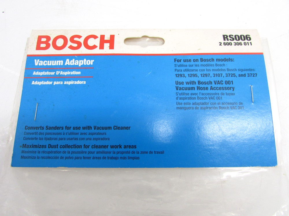 BOSCH TOOLS REPLACEMENT VACUUM ADAPTOR OEM RS006