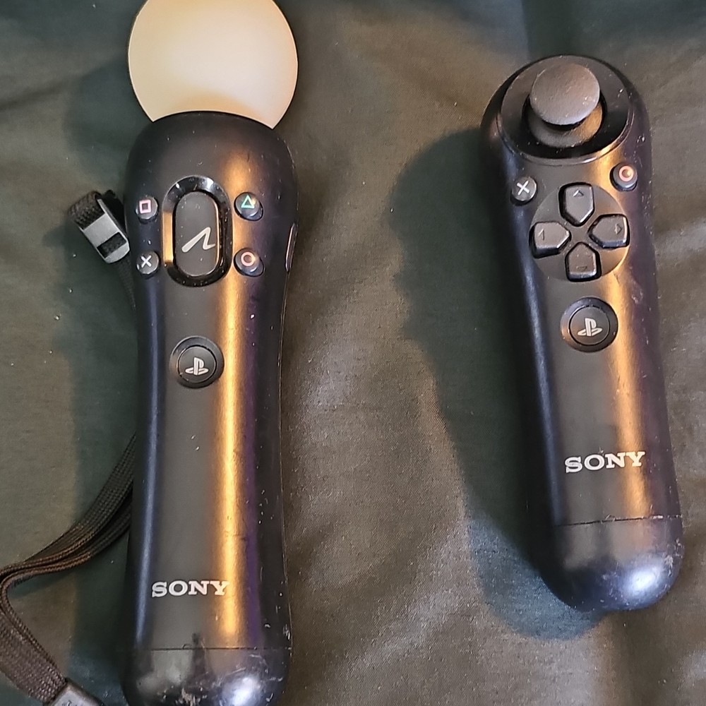Sony Move Motion & Navigation Controller Set Black Wireless for PS3 PS4