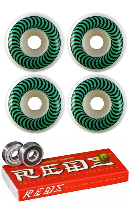 Spitfire Skateboard Wheels 52mm Classics With Bones Super Reds Bearings
