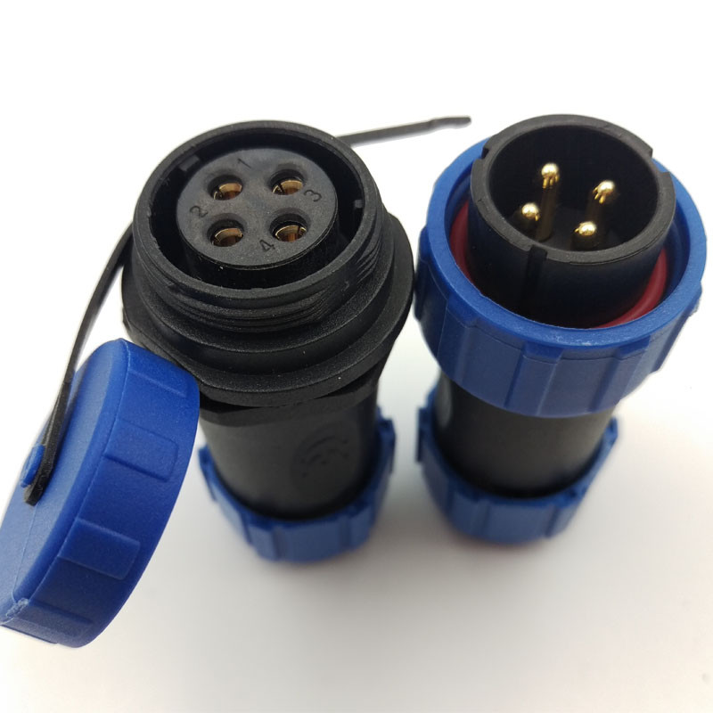 SP21 4Pin Waterproof Power Connector Plug Socket IP67,LED Light Cable Connector