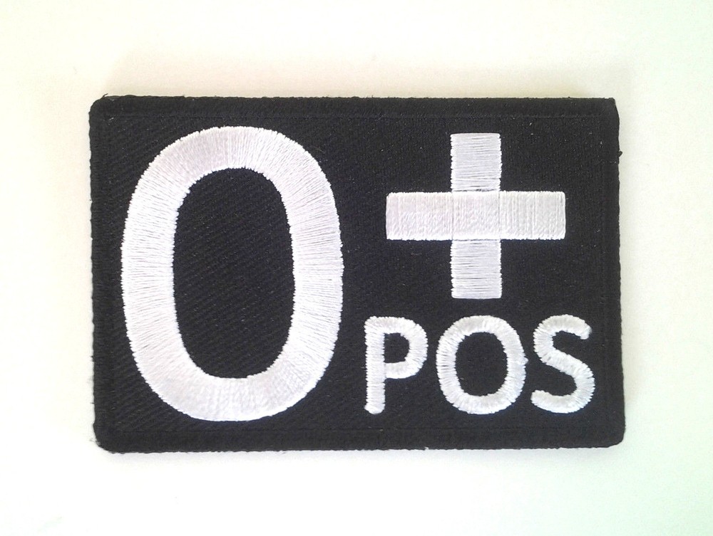 O + POSITIVE BLOOD ID (3") Biker Patch P4327 E