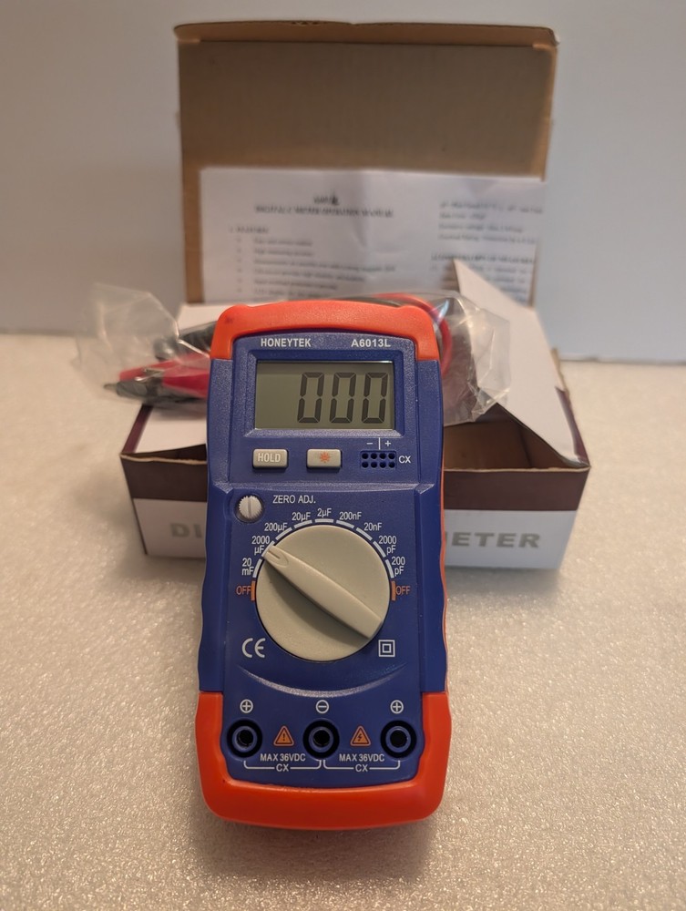Honeytek A6013L Capacitor Tester, From Range 200pF-20mF, LCD Backlight Display
