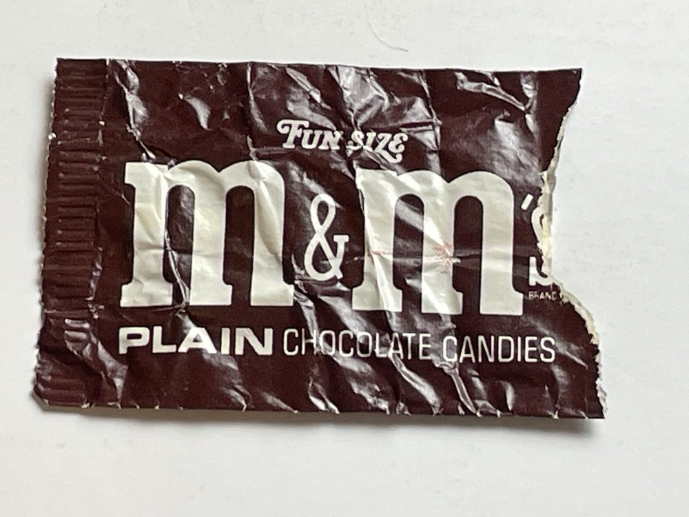 1970’s M&M’s Fun Size Candy Bar Wrapper Chocolate