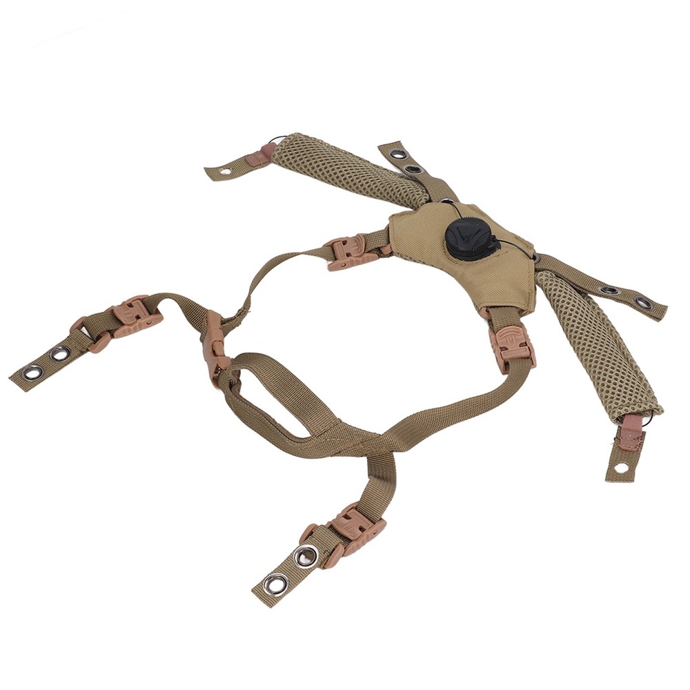 (Tan)Adjustable Dial Suspension System Chin Strap For Fast MICH Helmet WP New