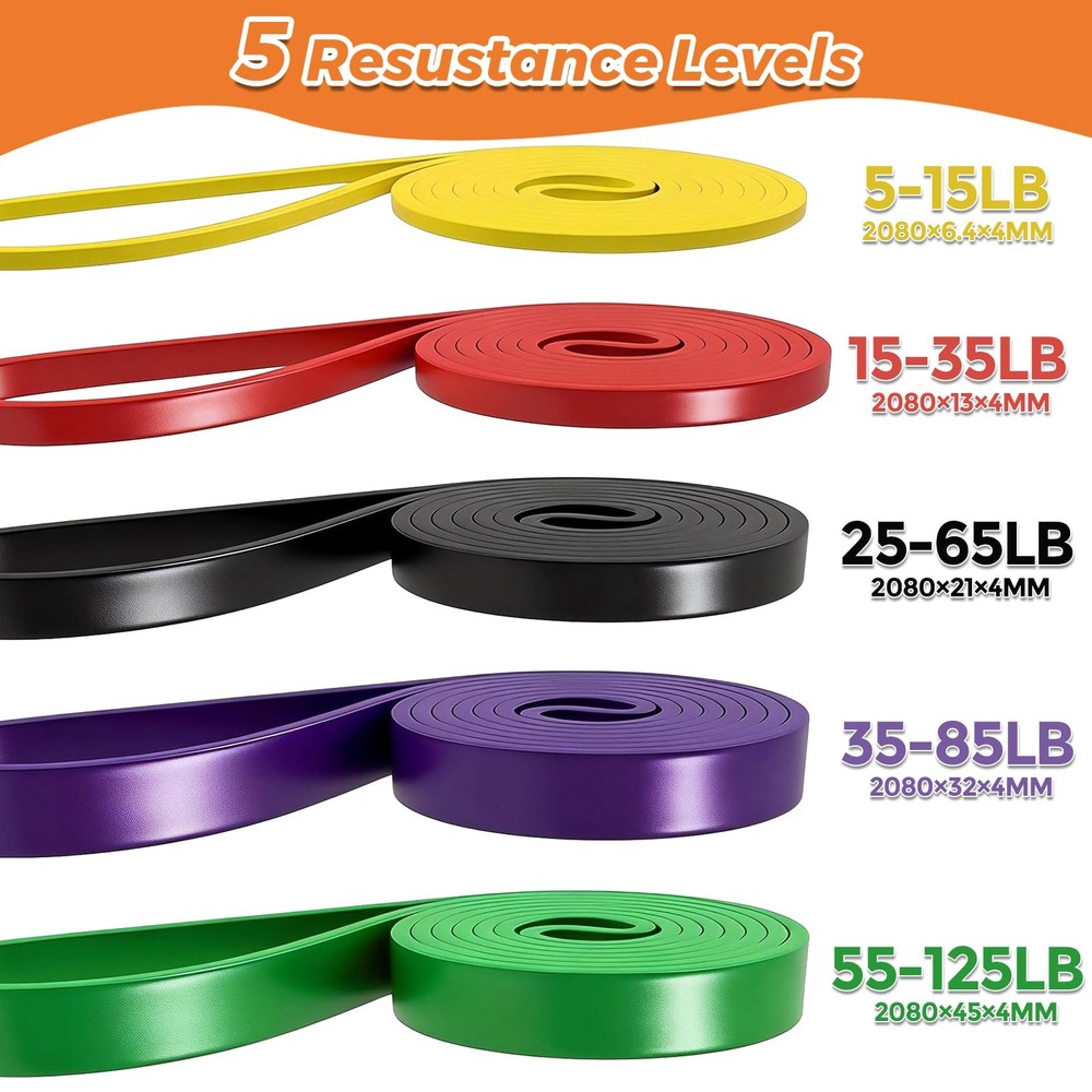 Resistance Bands for Working Out, Pull Up Exercise Bands for Home Workouts Tr...