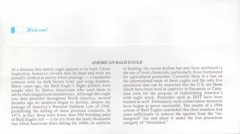 UN Issued Endangered Species = Birds = American Bald Eagle