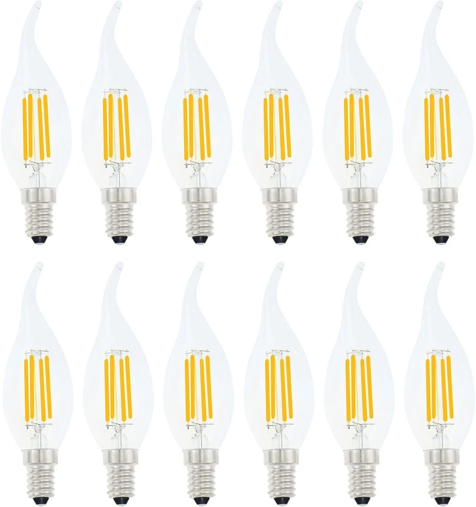 E14 LED Bulb European Base 4W Dimmable 40W Equivalent, Flame Tip Candelabra LED