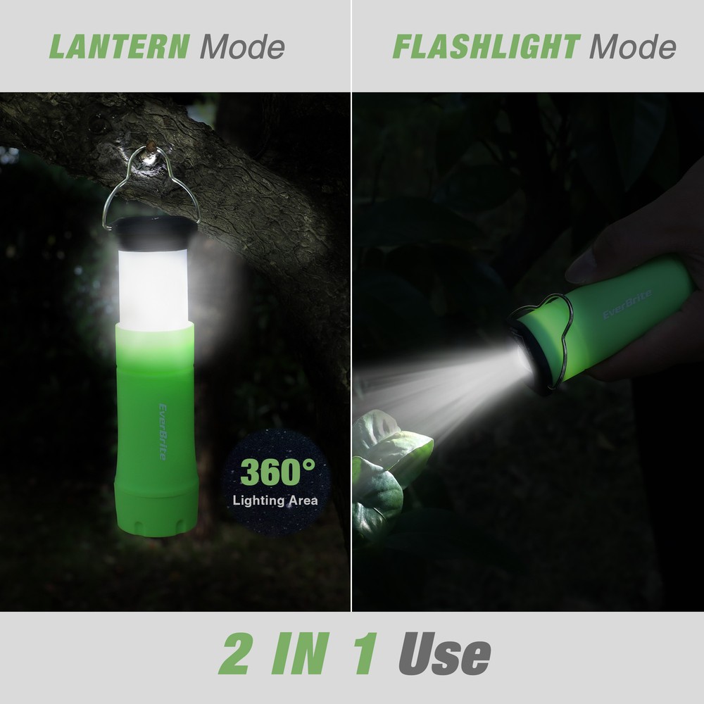 EverBrite 2-in-1 Mini Lanterns and Flashlights 2Pack Battery Powered Green