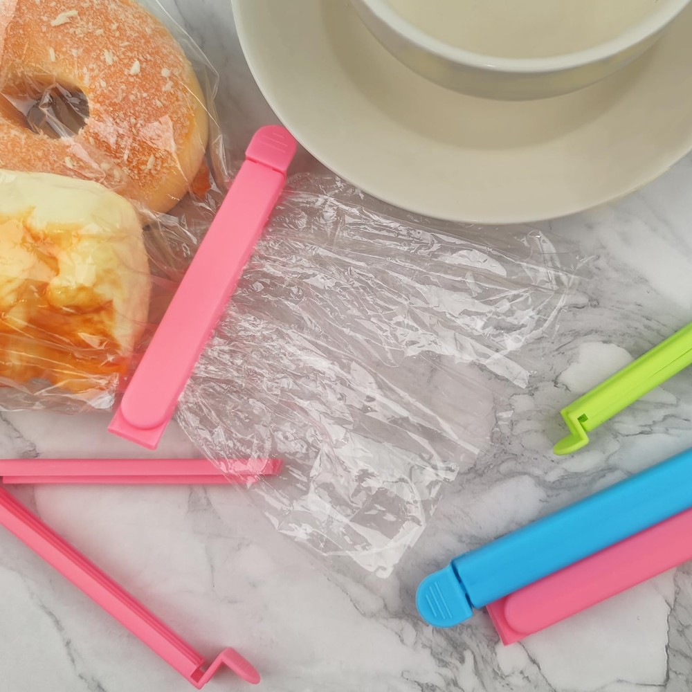 12 Pack Colored Bag Clips, Closures, Chip 3 Size, Multicolor