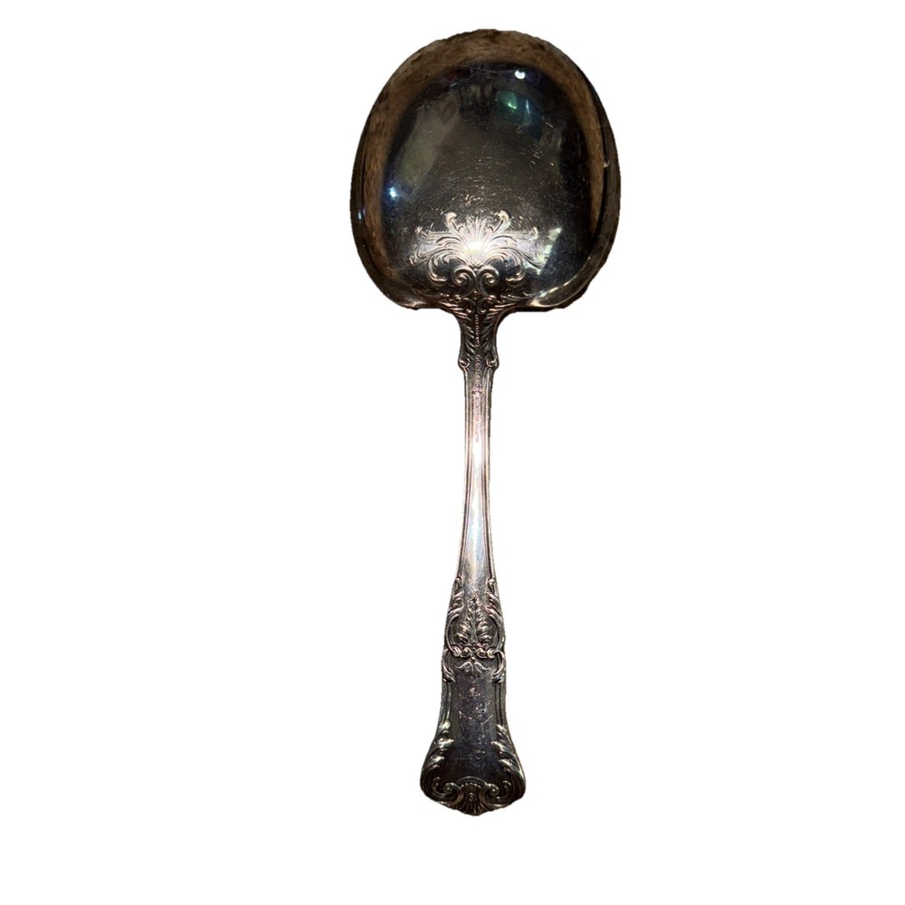 Antique 1887 Gorham Electro Plated Large Serving Silver Spoon Unique Design