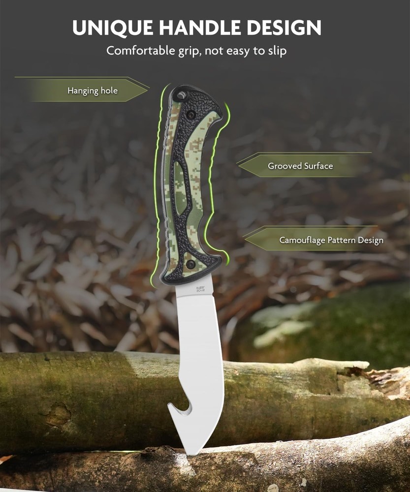 Jellas 7-Pc Hunting Field Processing Set with Axe, Bone Saw, & Sharpener