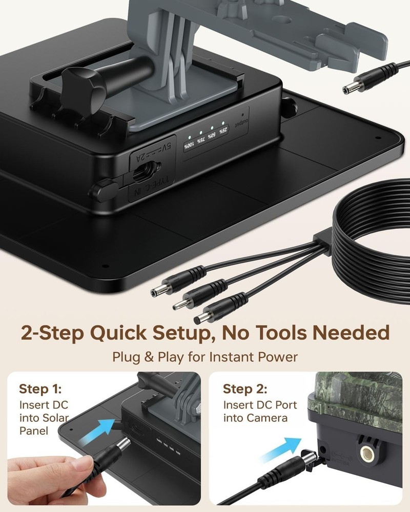 Efficient Solar Charging Solution for Trail Cameras with Waterproof Rating