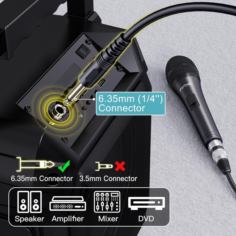 Dynamic Karaoke Microphone with 14.8ft Cable - Perfect for Live Performances