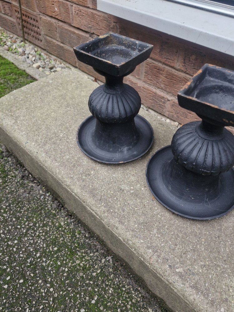Pair Cast Iron Minature Classical Urns