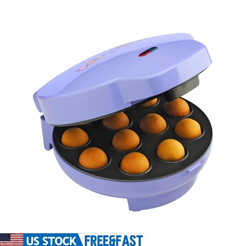 Electric Cake Pop Maker Kit 12 Pops Nonstick Cooling Stand 50 Sticks Fork Tool