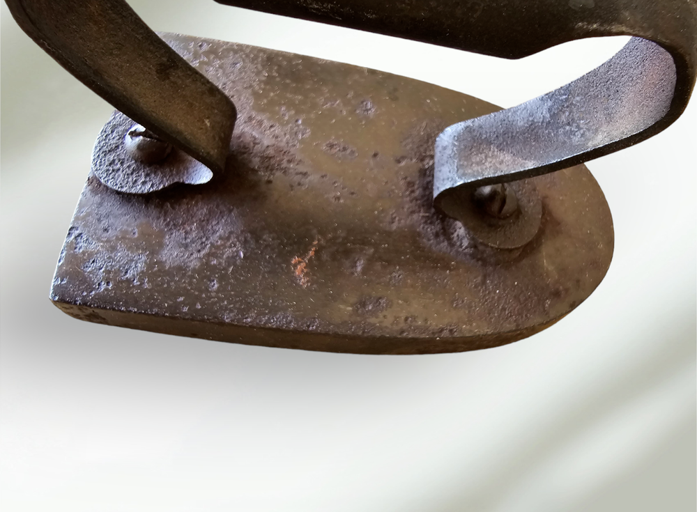 Antique Cast Sad Iron Solid Handle Door Stop Bookend Rustic Primitive