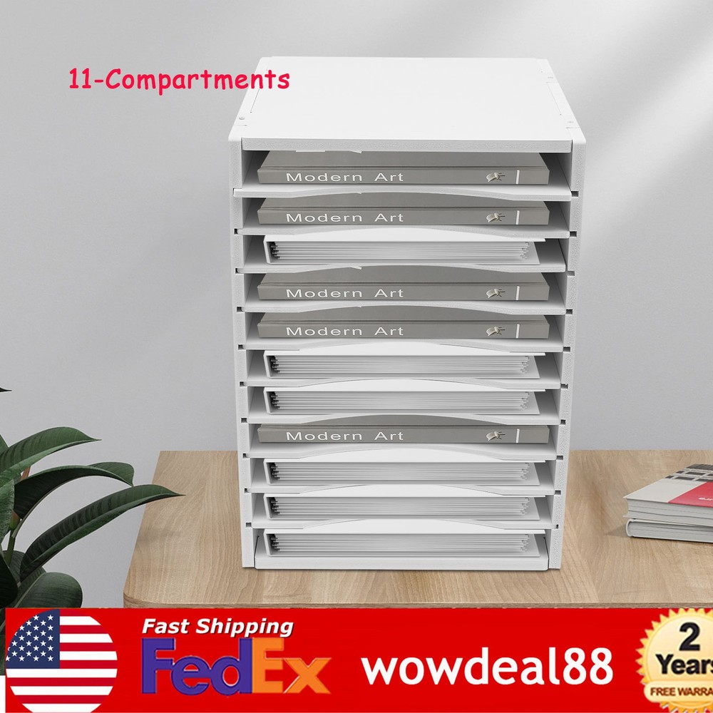 Document Organizer Vertical Desktop Sorter 11-Compartments Paper Storage Holder