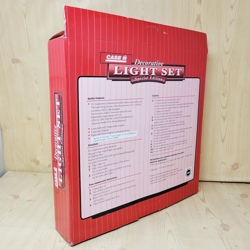 Case Farmall M Light Set Red Tractor Decorative Light Set 18 (TWO MISSING)