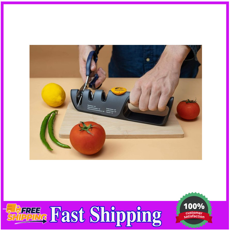 RazorSharp Knife Sharpener with Adjustable Angle, Diamond Ceramic Stones