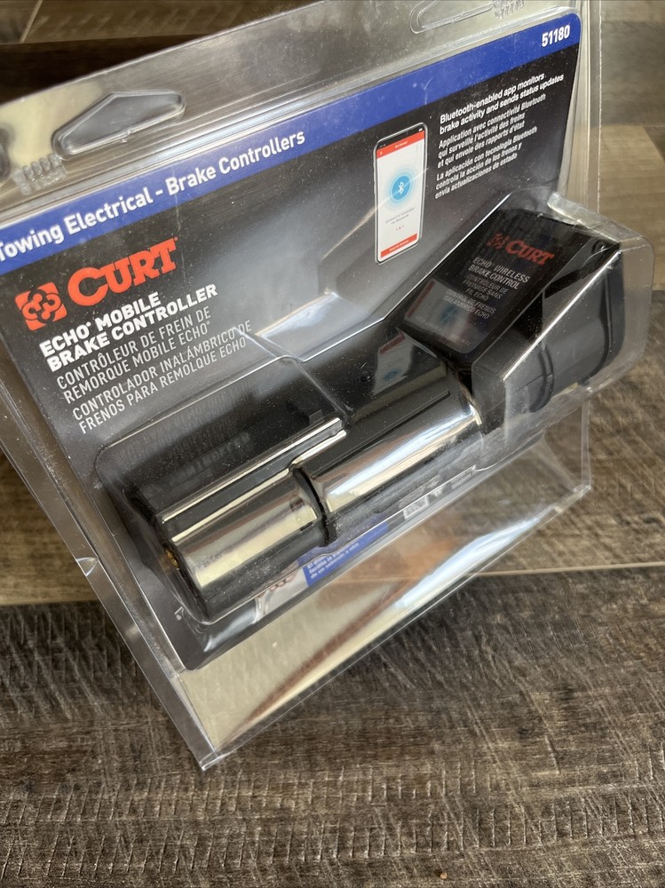 CURT 51180 Echo Mobile Electric Trailer Brake Controller with Bluetooth-Enabled