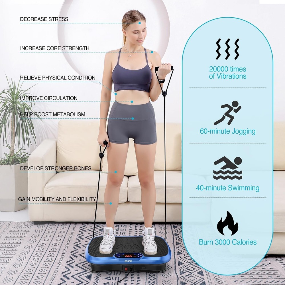 Compact Vibration Plate with Bluetooth & Remote Control - Ideal Fitness Solution