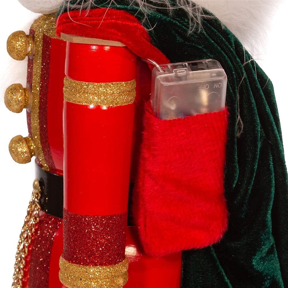 Kurt Adler LED Glowing Plaid Christmas Tree Nutcracker, 36"