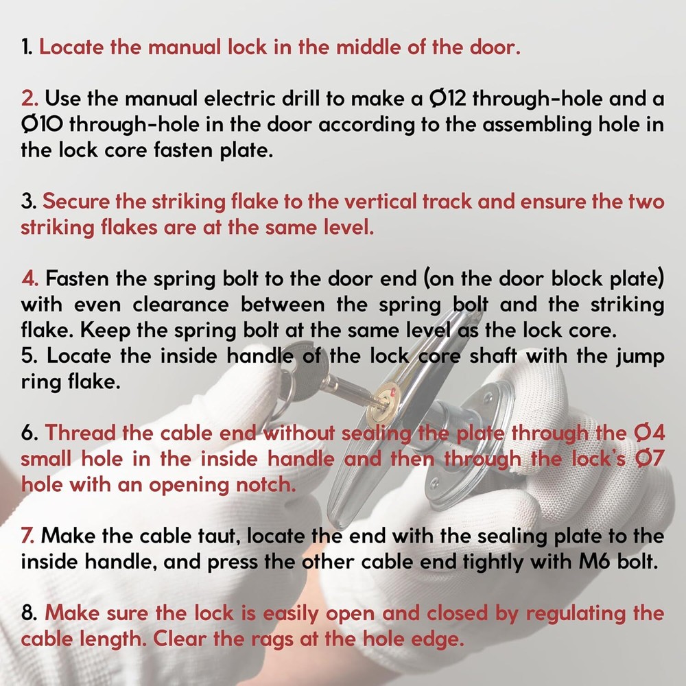 Secure Universal Garage Door Lock Kit with Spring Latch and Keyed Handle-Kit US