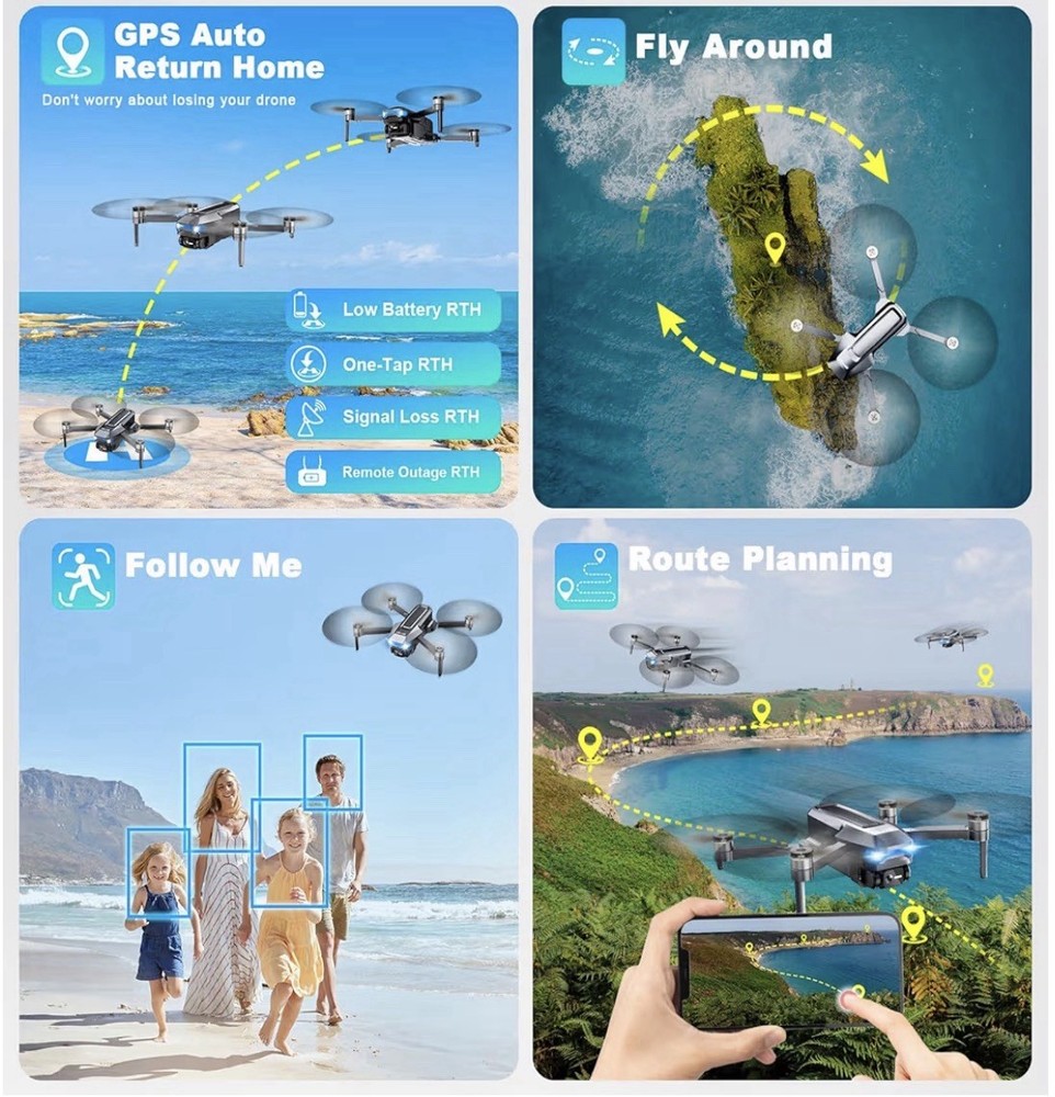 NEW HK22 Foldable GPS Drone with 4K Camera Brushless Motor